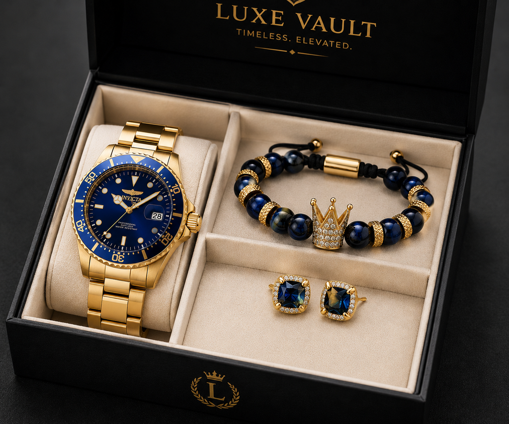 Invicta 8937OB  Men's Pro Blue Dial 3 piece box set