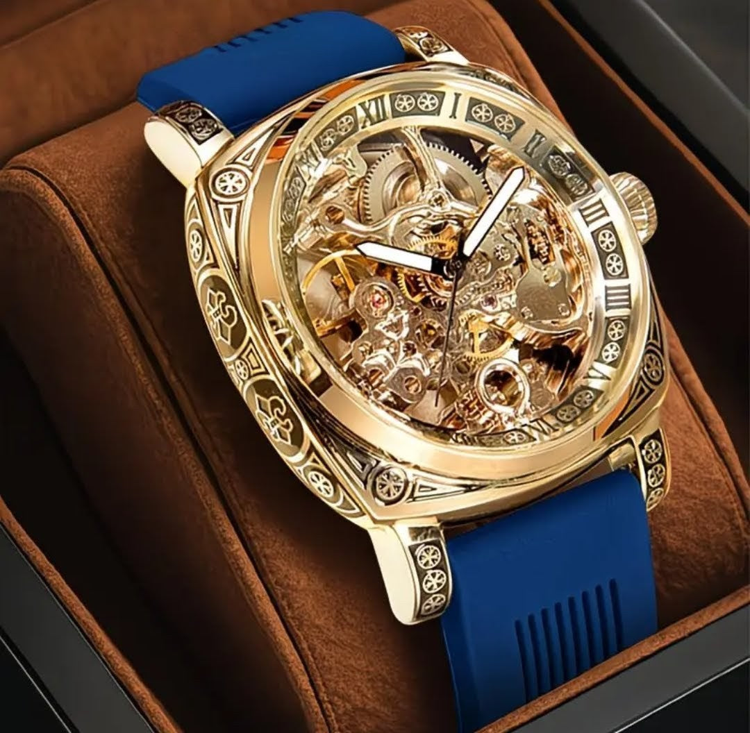 Imperium Skeleton Automatic Watch – Blue Edition