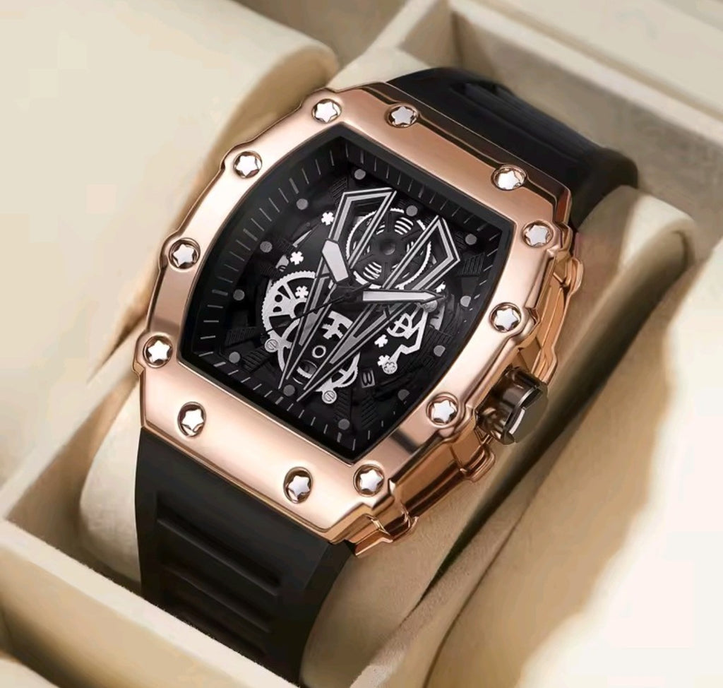 Rose gold luxury watch