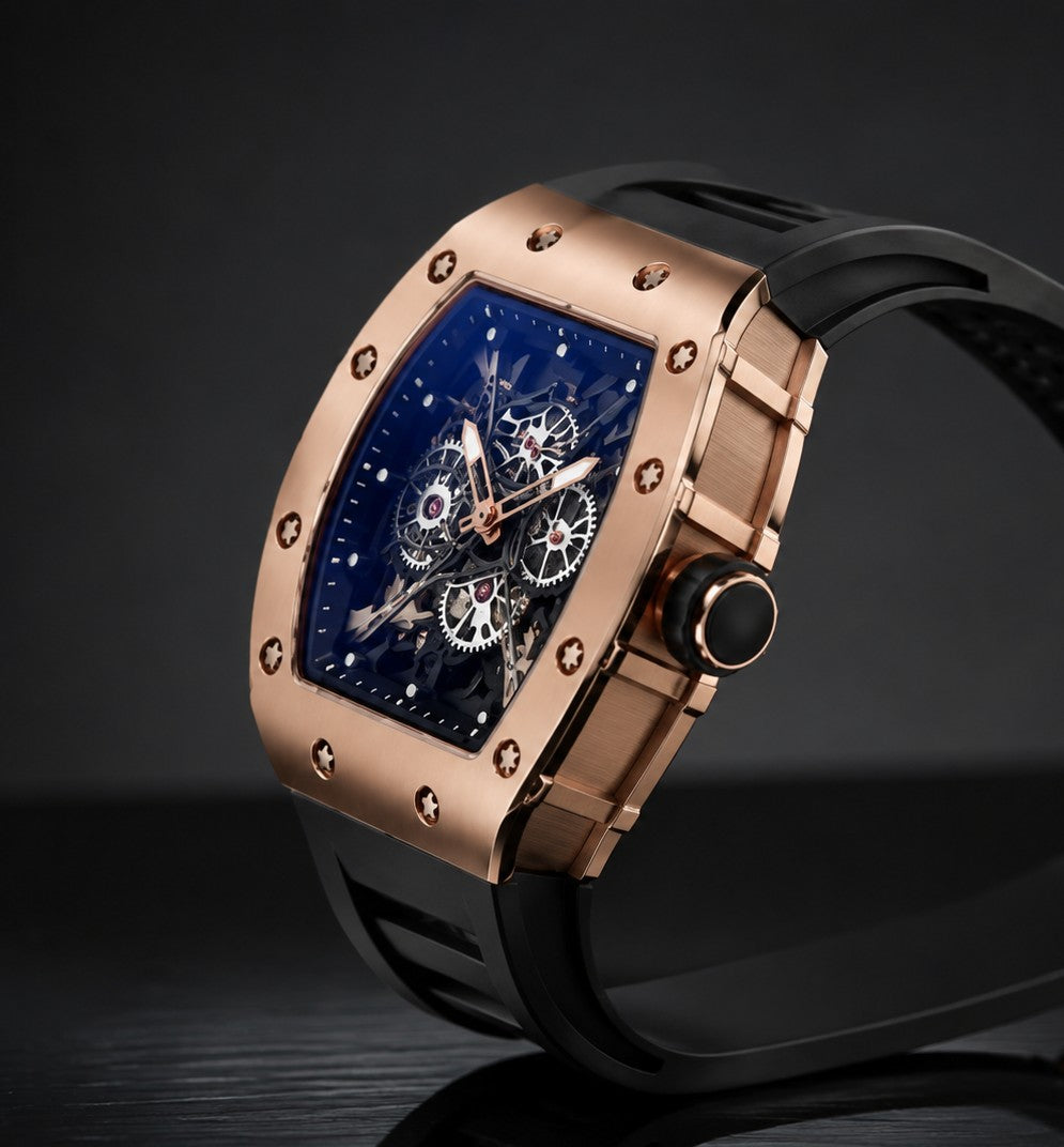 Rose gold luxury watch
