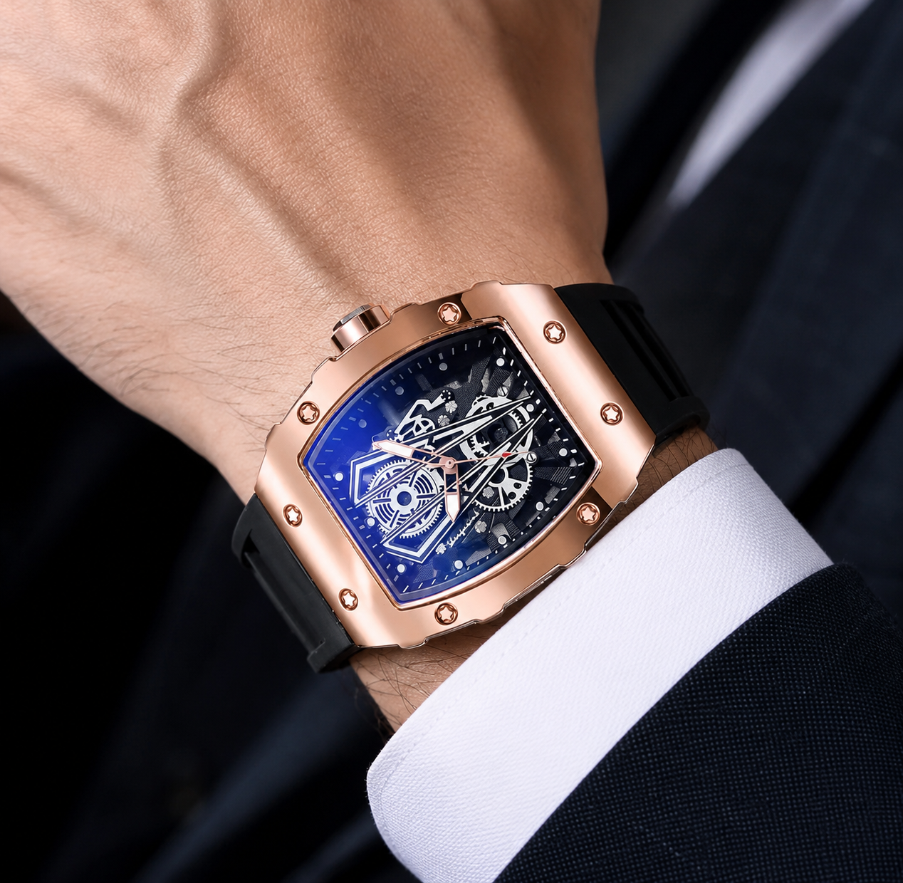 Rose gold luxury watch